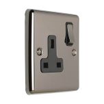 Eurolite Enhance 1 Gang 13 Amp DP Switched Socket Black Nickel Black Trim EN1SO BNB